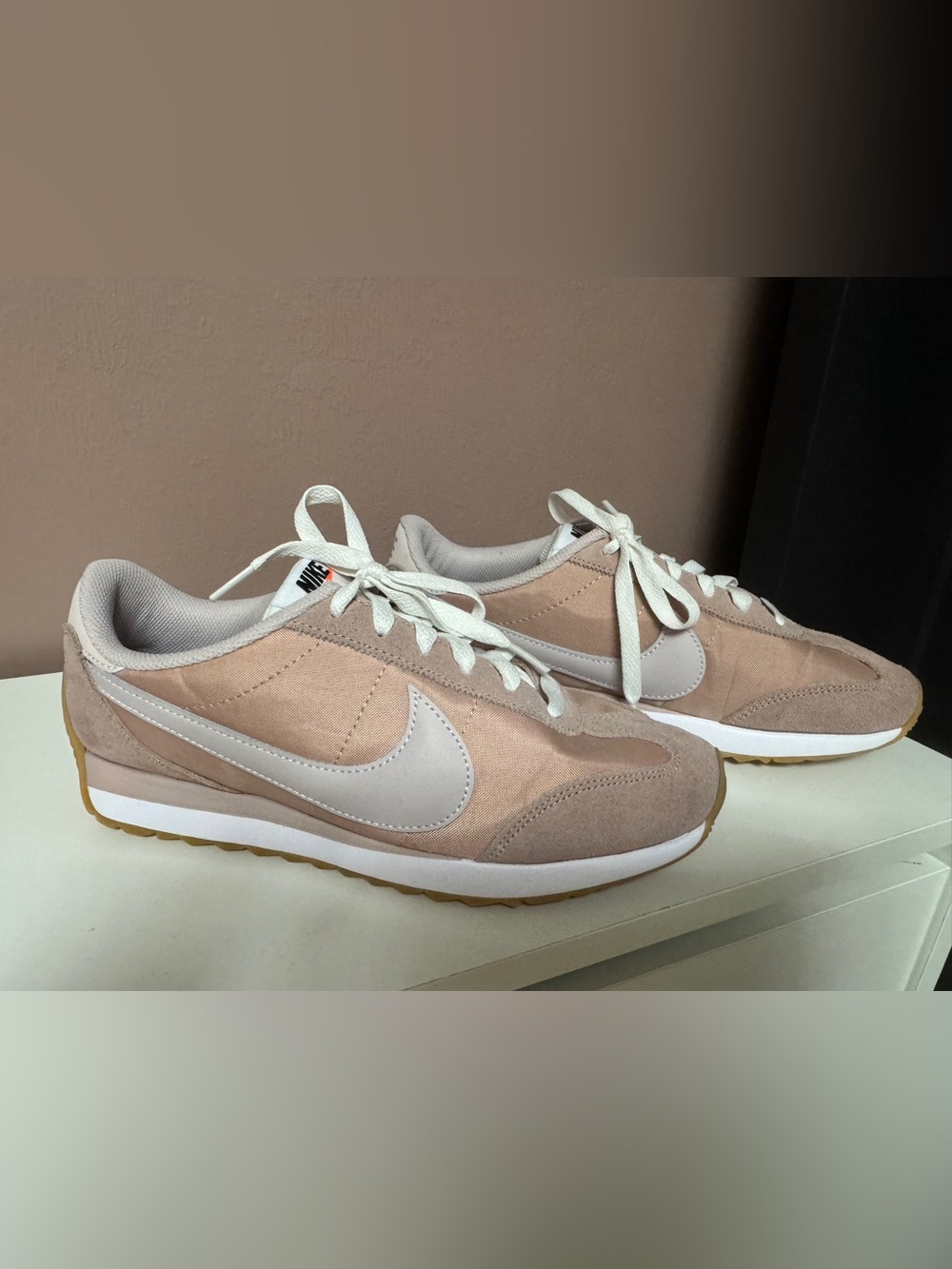 Nike Women’s Blush Pink and White Retro Cortez Sneakers